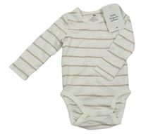 Nové - Smetanovo-béžové pruhované body H&M