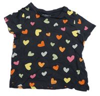 Antracitové tričko so srdiečkami Primark