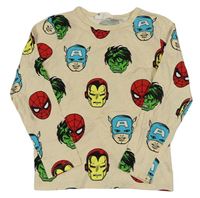 Béžové triko s Avengers H&M
