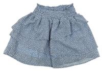 Svetlomodrá vzorovaná šifónová vrstvená sukňa H&M
