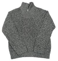 Antracitový melírovaný sveter H&M