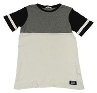 Bielo-sivo-čierne tričko H&M