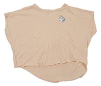 Marhuľové crop tričko s jednorožcom H&M