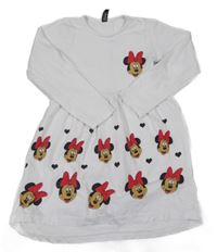 Biele bavlnené šaty s Minnie