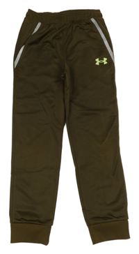 Khaki športové funkčné tepláky s logom Under Armour