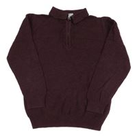 Vínový pruhovaný polo sveter Tu