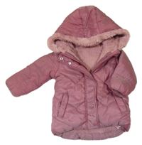 Vínová prošívaná šusťáková zimní bunda s kapucí So Cute