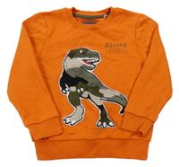 Oranžová mikina s army dinosaurom C&A