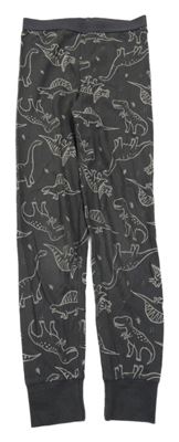 Tmavosivé pyžamové nohavice s dinosaurami H&M