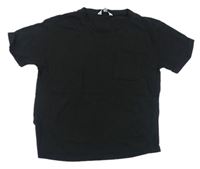 Čierne crop tričko s vreckom E-Vie