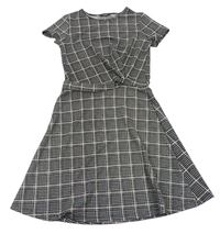 Čierno-staroružové kostkované/vzorované šaty Primark