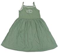 Khaki bavlnené šaty s nápisom Primark
