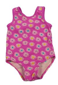 Ružové kvetované jednodielne plavky zn. Mothercare