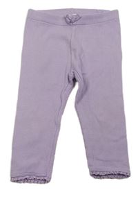 Lila žebrované legíny H&M