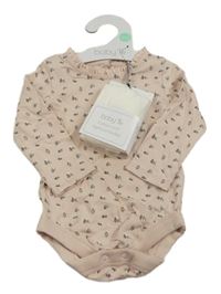 Nové - 2 set - světlerůžové květované body + bílé punčocháče Tu