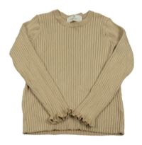 Béžový rebrovaný ľahký sveter H&M