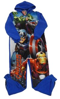 Nové - Modro-farebná fleecová kombinéza s Marvel a kapucňou Marvel