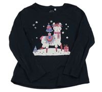 Tmavomodré triko s lamou Name it