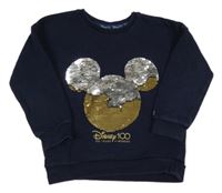 Tmavomodrá mikina s Mickeym z flitrů George