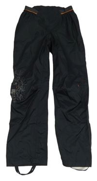 Černé šusťákové voděodolné kalhoty Decathlon