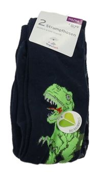 Nové - 2x tmavomodré pančuchy s dinosaurami Topolino