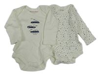 2x biele body s autami a hviezdičkami