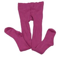 Růžové zateplené punčocháče