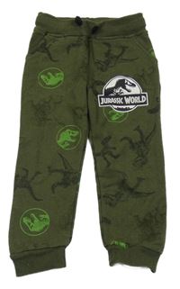 Khaki tepláky s dinosaurami