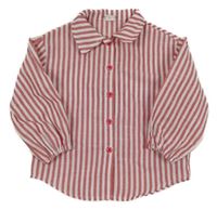 Červeno-bílá pruhovaná halenka shein