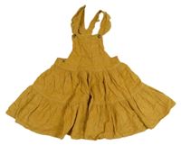 Okrové laclové manšestrové šaty s kapsou F&F