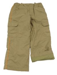 Hnedé šušťákové podšité nohavice