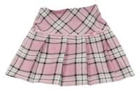 Ružovo-bielo-čierna kockovaná sukňa C&A