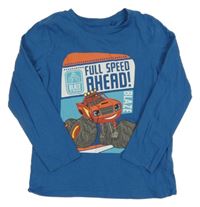 Modré tričko s potlačou sinsay