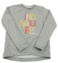 Sivá melírovaná mikina s nápisom