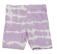 Fialovo-bílé batikované elastické kraťasy Primark