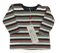 Nové - sivo-bielo-modré pruhované tričko Name it