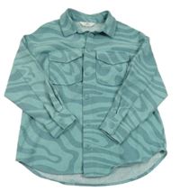 Zelená vzorovaná košilová bunda H&M