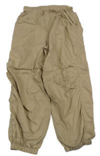 Béžové šusťákové cuff kalhoty Next