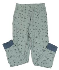 Světlemodré pyžamové kalhoty s vesmírem Pocopiano