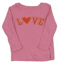 Růžové triko s nápisem Primark