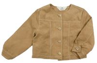Béžový semišový kabátek se zlatými knoflíky H&M