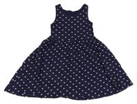 Tmavomodré vzorované šaty s motýlikmi H&M