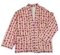 Béžovo-růžový vzorovaný lehký cardigan Zara
