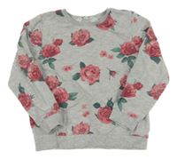 Sivo-ružová kvetovaná ľahká mikina H&M
