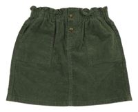 Tmavozelená menšestrová sukňa s vreckami H&M