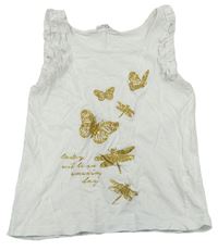 Biely top s motýly H&M