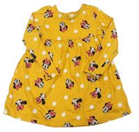 Horčicové bodkovaná é bavlnené šaty s Minnie Disney