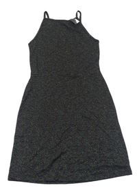 Čierno-trblietavé pruhované šaty M&Co.