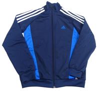 Tmavomodro-modrá športová prepínaci mikina s logom Adidas