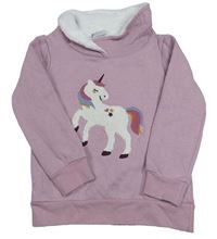 Růžová mikina s jednorožcem a zatepleným límcem Topolino